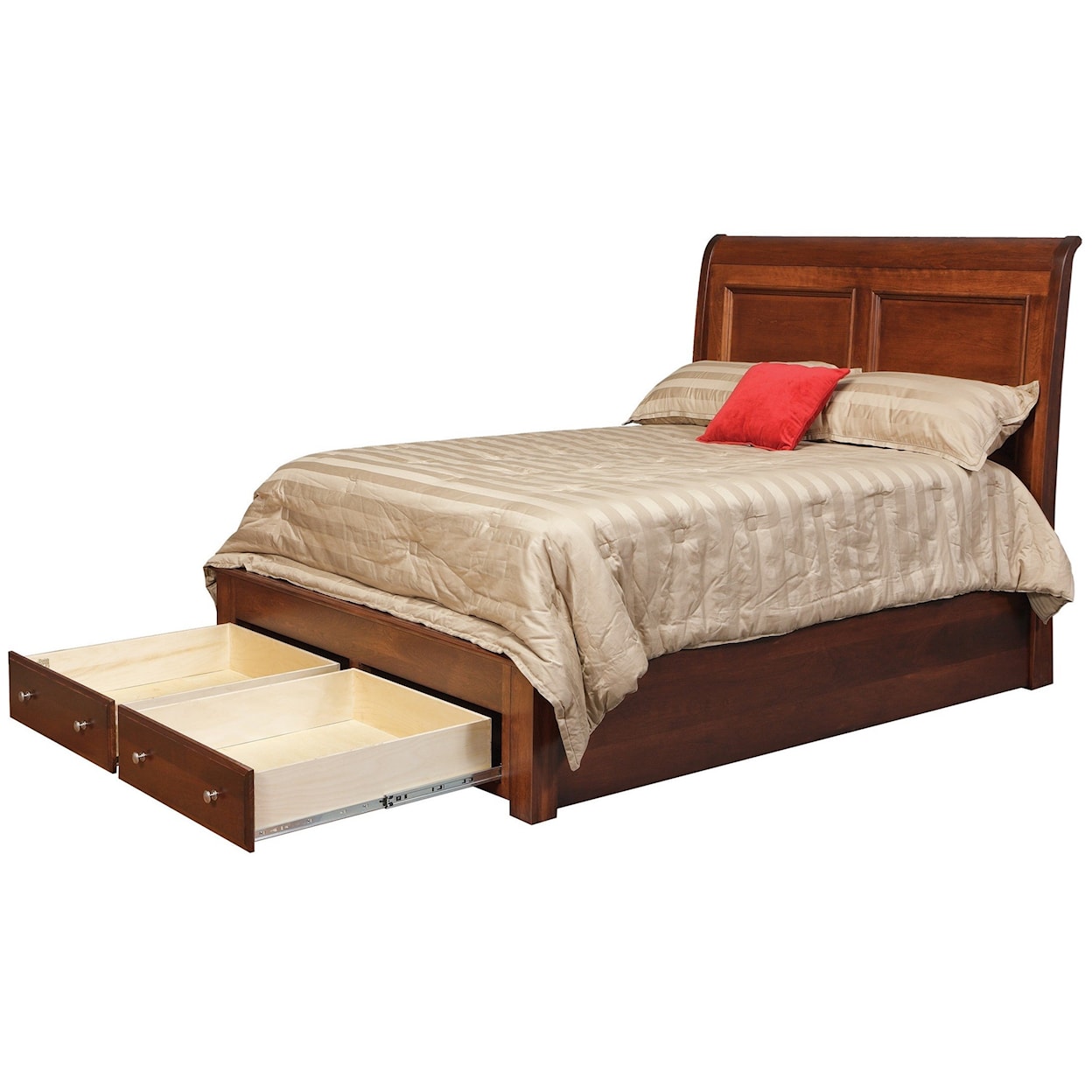 Daniel's Amish Classic Queen-Size Pedestal Footboard Bed
