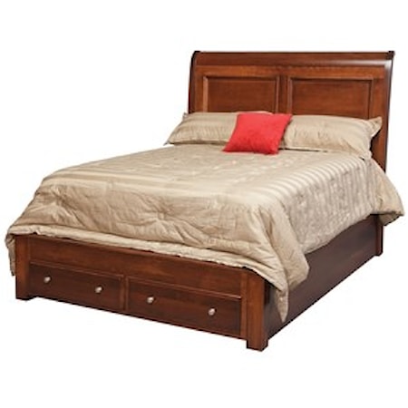 Queen-Size Pedestal Footboard Bed