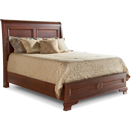 Queen Sleigh Bed with Low Footboard