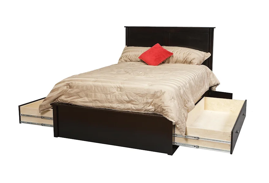 Cosmopolitan Queen Pedestal Bed W/ Storage Drawers by Daniel's Amish at Coconis Furniture & Mattress 1st