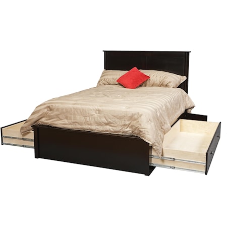 Queen Pedestal Bed W/ Storage Drawers