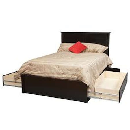 Queen Pedestal Bed W/ Storage Drawers