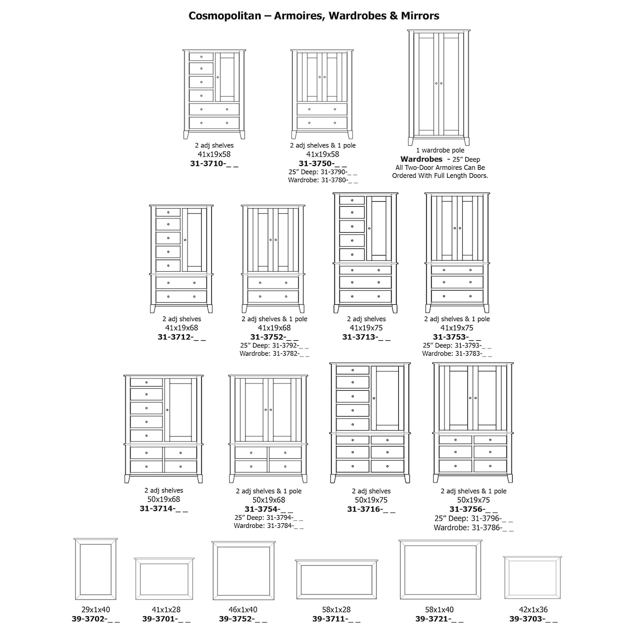 Daniel's Amish Cosmopolitan 8-Drawer Double Dresser & Mirror