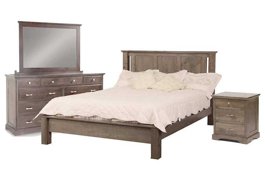 Elegance King Bed, Dresser, Mirror, Nightstand by Daniel's Amish at Johnny Janosik