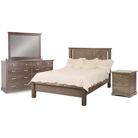 Queen Bed, Dresser, Mirror, Nightstand