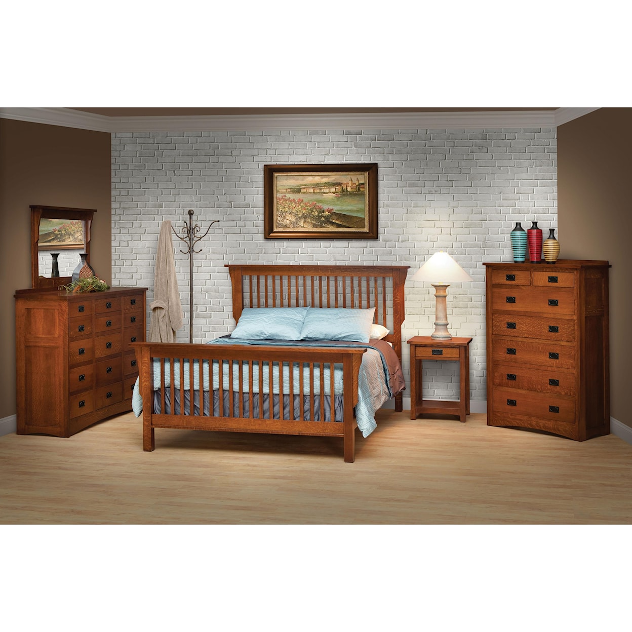 Daniels Amish Mission Queen Frame Bed 