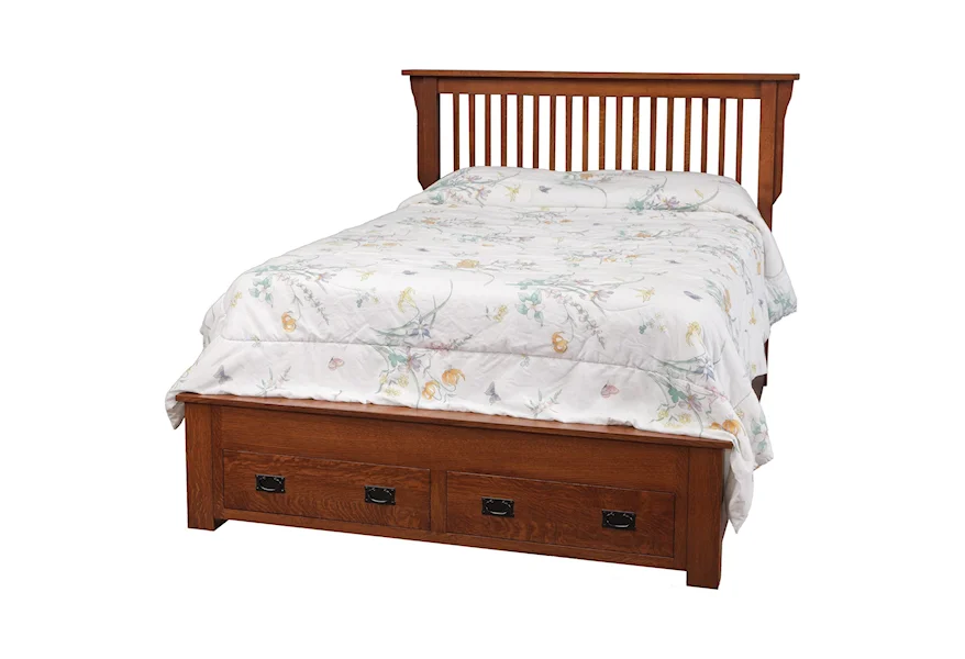 Mission Queen Storage Bed by Daniel's Amish at Belpre Furniture