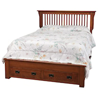 Queen Storage Bed with 2 Footboard End Drawers
