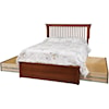 Daniels Amish Mission Queen Pedestal Bed W/ Storage Drawer