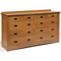 10-Drawer Solid Wood Double Dresser