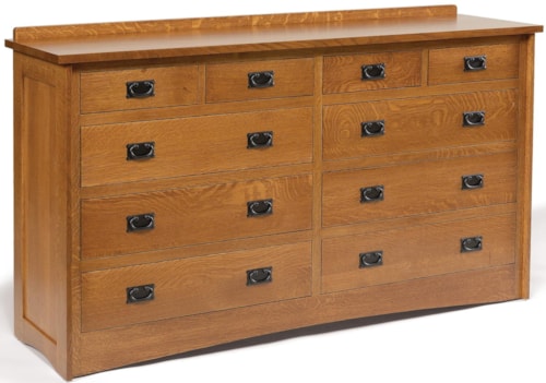 10-Drawer Solid Wood Double Dresser