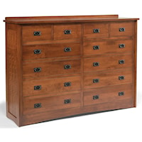 12-Drawer Solid Wood Double Dresser