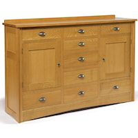 9-Drawer Solid Wood Triple Dresser with 2 Doors 