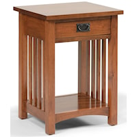 1-Drawer Mission-Style Open Nightstand with 1 Shelf