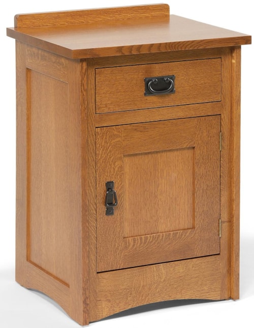 1-Drawer Mission-Style Nightstand with 1 Door 