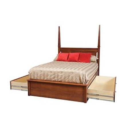 Queen Pedestal Bed W/ Storage Drawers
