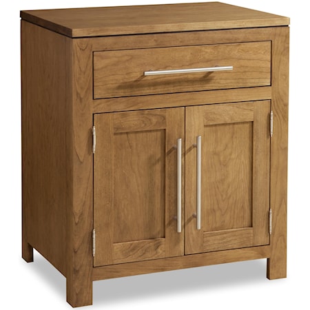 1-Drawer Nightstand with 2 Doors