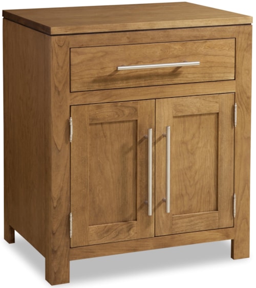 1-Drawer Nightstand with 2 Doors