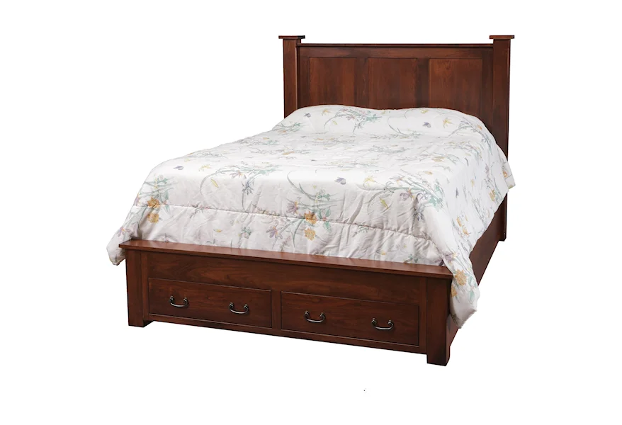 Treasure Queen Pedestal Footboard Storage Bed by Daniel's Amish at Westrich Furniture & Appliances