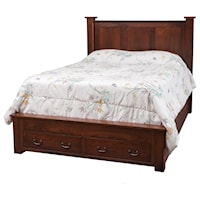 Full Pedestal Footboard Storage Bed with 2 Drawers on End