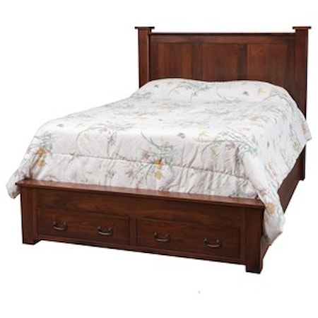 Queen Pedestal Footboard Storage Bed