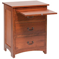 Transitional 3-Drawer Nightstand with Pullout Shelf