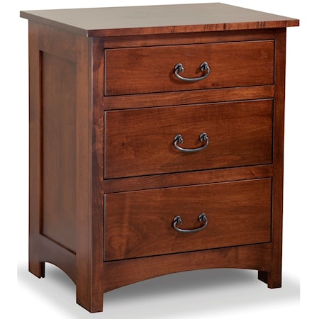 3-Drawer Solid Wood Nightstand