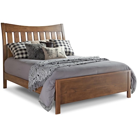 California King Bed with Slatted Headboard