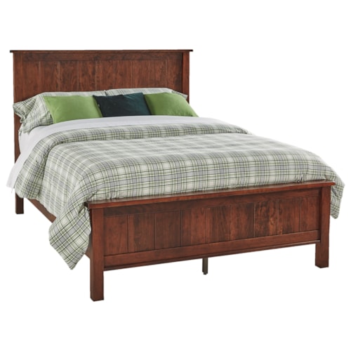 Customizable Solid Wood Queen-Size Bed with Low Footboard