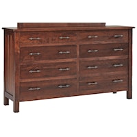 Customizable Solid Wood 8-Drawer Dresser