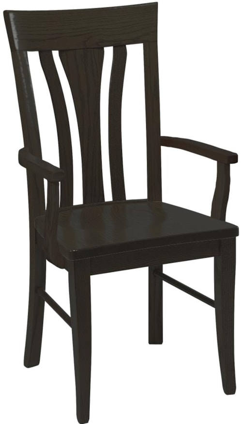 Tulip Back Arm Chair with Wood Seat