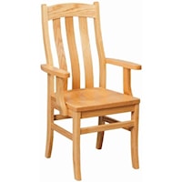 Orlando Arm Chair with Wavy Slat Back