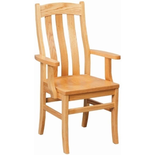 Orlando Arm Chair with Wavy Slat Back