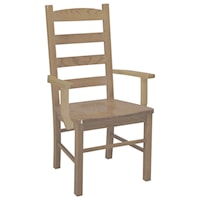 Ladder Back Solid Wood Arm Chair