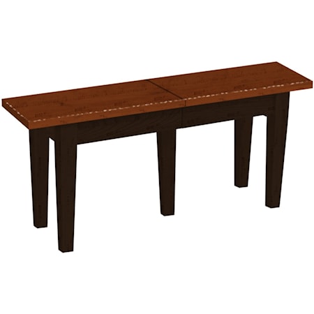 Customizable Solid Top Extendable Bench with 4 12" Leaves