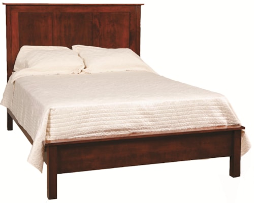 Queen Frame Bed with Low Profile Footboard