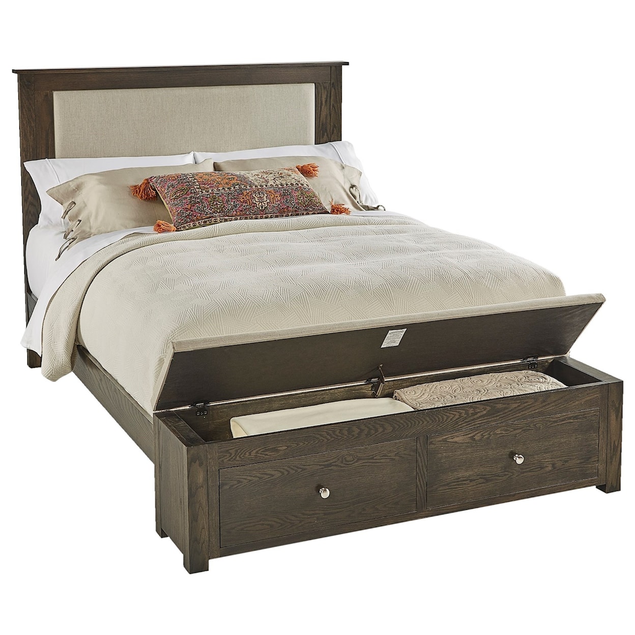 Daniel's Amish Concord  Cal King Single Panel Fabric Storage Bed