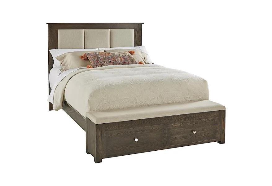Concord  Cal King Multi Panel Fabric Storage Bed by Daniel's Amish at Saugerties Furniture Mart