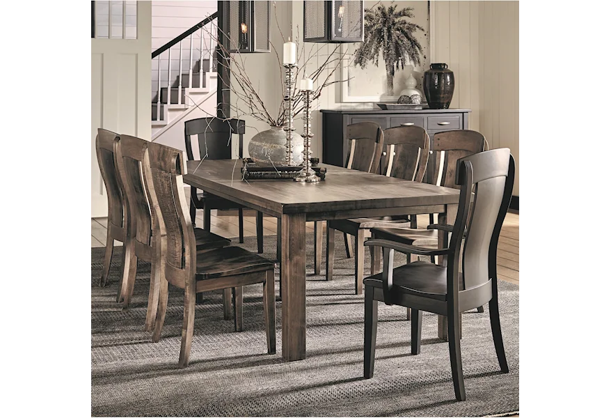Eastchester 9 Piece Table and Chair Set by Daniel's Amish at VanDrie Home Furnishings