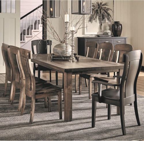 9 Piece Solid Wood Table and Chair Set