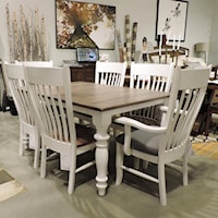 Solid Wood Dining Table with 2 12" Self-Storing Leaves
