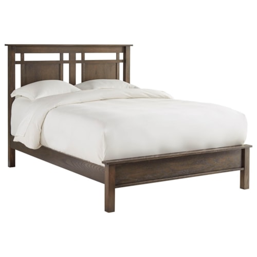 Queen Low Profile Bed with Headboard Cutouts