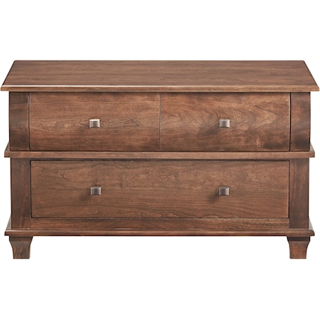 Customizable Solid Wood 2-Drawer Low Chest