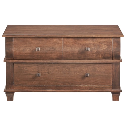 Customizable Solid Wood 2-Drawer Low Chest