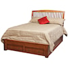 Daniel's Amish Holmes Queen Pedestal Bed with 2 Footboard Drawers