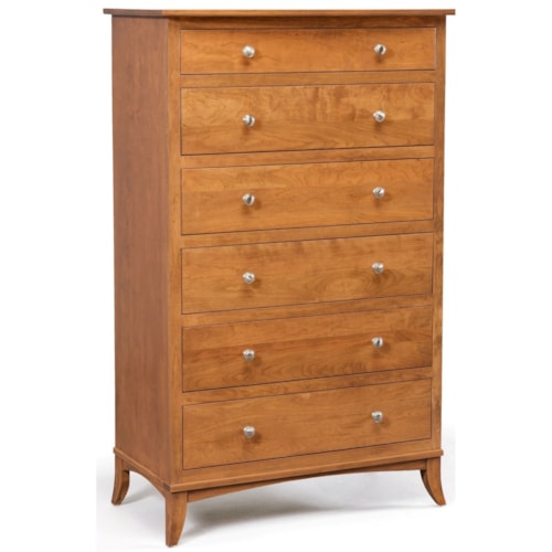 6-Drawer Chest with Splayed Legs