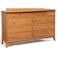 9-Drawer Double Dresser with Bow Front Top