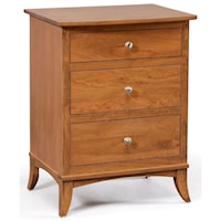 3-Drawer Nightstand with Splayed Legs