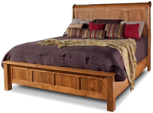 King Sleigh Bed with Low Footboard