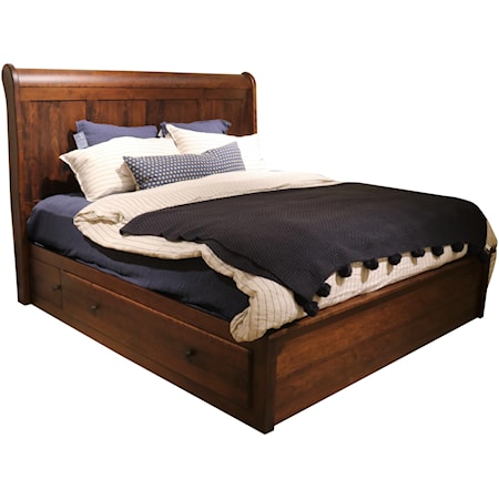 Sleigh Bed with Storage